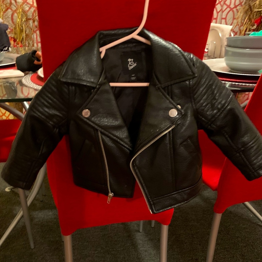 Toddler leather jacket size 12M